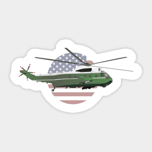 Marine One Helicopter with American Flag Sticker